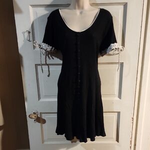 Dolls Kill Current Mood My Addams Gurl Black Mini Dress 1X Juniors